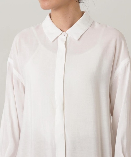 N.（N. Natural Beauty Basic）（エヌエヌナチュラルビューティーベーシック）の「◆ペプラム付きシャツ（シャツ/ブラウス・レディース・オフホワイト/レモンイエロー/ブラック・MEDIUM）」の8枚目の写真