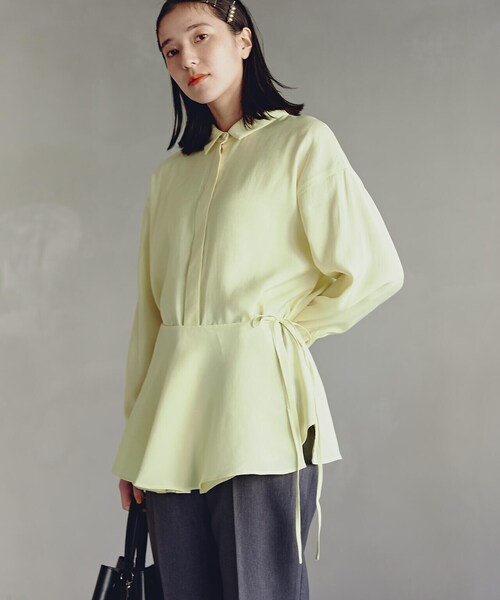 N.（N. Natural Beauty Basic）（エヌエヌナチュラルビューティーベーシック）の「◆ペプラム付きシャツ（シャツ/ブラウス・レディース・オフホワイト/レモンイエロー/ブラック・MEDIUM）」の16枚目の写真