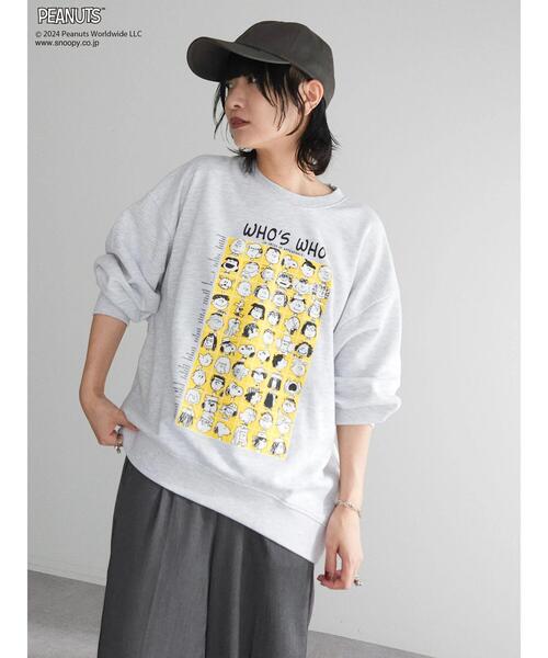 PEANUTS(ピーナッツ)の「■PEANUTS プリントスウェット(スウェット・レディース・アイボリー/グレイッシュベージュ/杢グレー/チャコールグレー・FREE)」の7枚目の写真