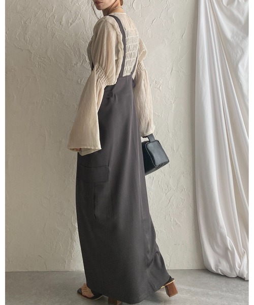 She's Closet(シーズクローゼット)の「長袖フレアスリーブシャーリングギャザーシアーペプラムブラウス(シャツ/ブラウス・レディース・ブラック/アイボリー・FREE)」の20枚目の写真