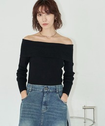 オフショルニットプルオーバー