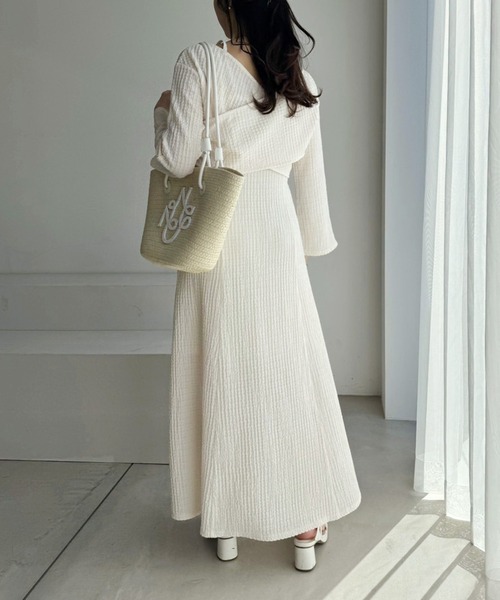 one after another NICE CLAUP（ワンアフターアナザーナイスクラップ）の「マルチウェイしぼしぼセットワンピース（ワンピース・レディース・ミント/ブラック×ホワイト/アイボリー/ブラック・FREE）」の11枚目の写真