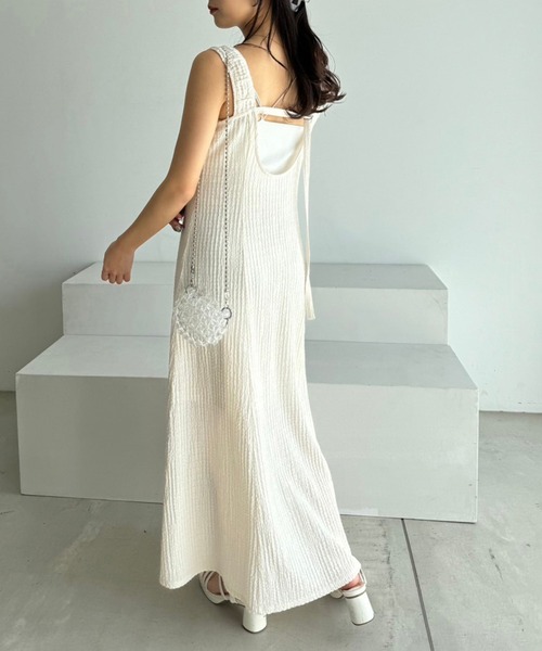 one after another NICE CLAUP（ワンアフターアナザーナイスクラップ）の「マルチウェイしぼしぼセットワンピース（ワンピース・レディース・ミント/ブラック×ホワイト/アイボリー/ブラック・FREE）」の17枚目の写真