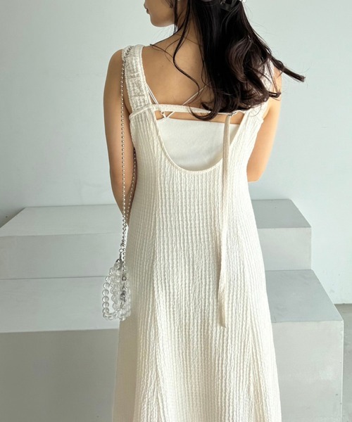 one after another NICE CLAUP（ワンアフターアナザーナイスクラップ）の「マルチウェイしぼしぼセットワンピース（ワンピース・レディース・ミント/ブラック×ホワイト/アイボリー/ブラック・FREE）」の18枚目の写真