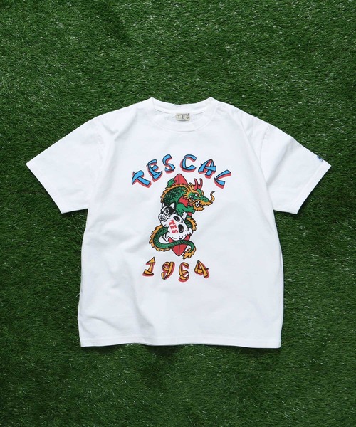 The Endless Summer（エンドレスサマー）の「TES DRAGON & BUHI T-SHIRT / Tシャツ（Tシャツ/カットソー・メンズ・イエロー/ホワイト/ブルーグレー・SMALL/MEDIUM/LARGE/X-LARGE）」の4枚目の写真