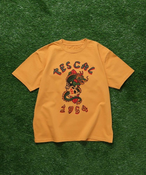 The Endless Summer（エンドレスサマー）の「TES DRAGON & BUHI T-SHIRT / Tシャツ（Tシャツ/カットソー・メンズ・イエロー/ホワイト/ブルーグレー・SMALL/MEDIUM/LARGE/X-LARGE）」の6枚目の写真