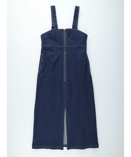 BACK NUMBER（バックナンバー）の「BACK NUMBER(バックナンバー)デニムジャンパースカート（サロペット/オーバーオール・レディース・ダークインディゴブルー/ライトインディゴブルー・L/M）」の6枚目の写真