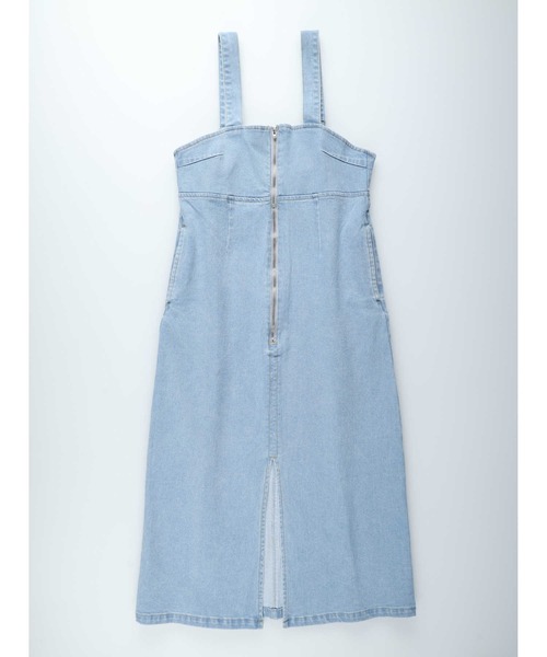 BACK NUMBER（バックナンバー）の「BACK NUMBER(バックナンバー)デニムジャンパースカート（サロペット/オーバーオール・レディース・ダークインディゴブルー/ライトインディゴブルー・L/M）」の8枚目の写真
