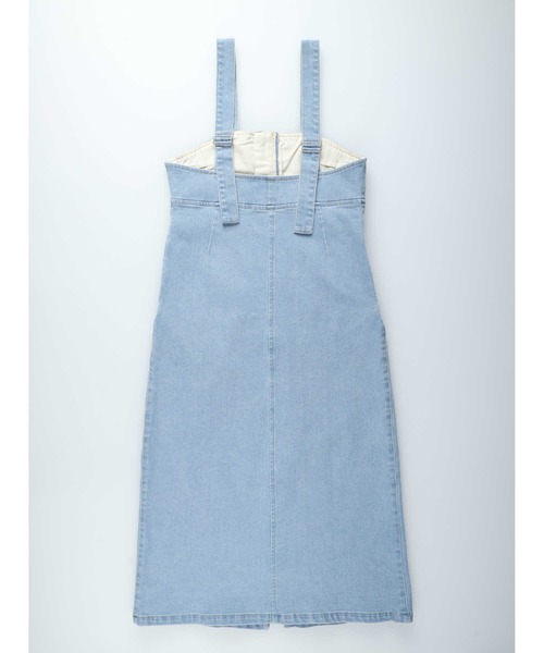 BACK NUMBER（バックナンバー）の「BACK NUMBER(バックナンバー)デニムジャンパースカート（サロペット/オーバーオール・レディース・ダークインディゴブルー/ライトインディゴブルー・L/M）」の9枚目の写真