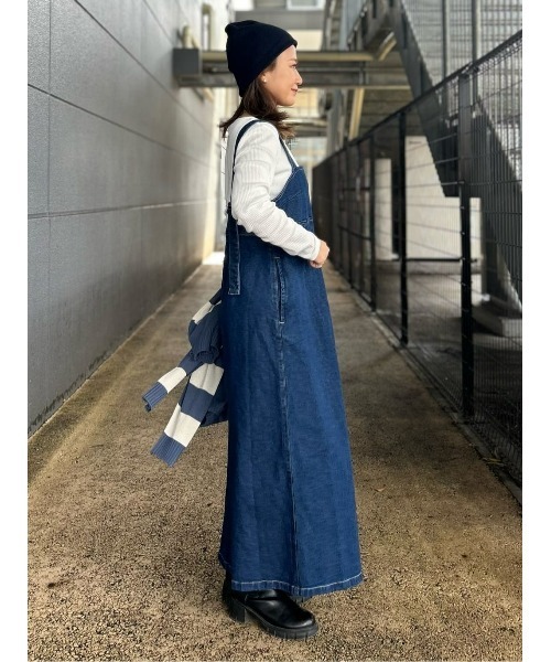 BACK NUMBER（バックナンバー）の「BACK NUMBER(バックナンバー)デニムジャンパースカート（サロペット/オーバーオール・レディース・ダークインディゴブルー/ライトインディゴブルー・L/M）」の21枚目の写真