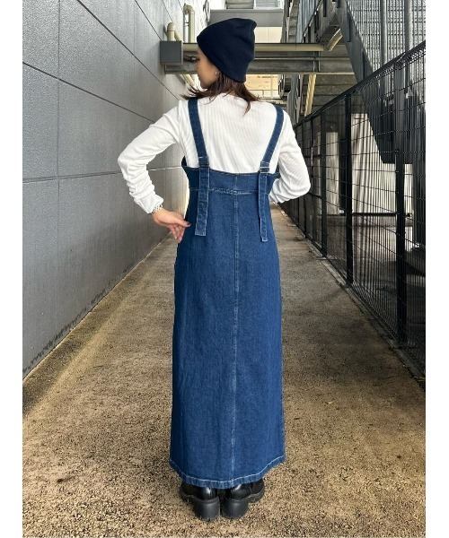 BACK NUMBER（バックナンバー）の「BACK NUMBER(バックナンバー)デニムジャンパースカート（サロペット/オーバーオール・レディース・ダークインディゴブルー/ライトインディゴブルー・L/M）」の22枚目の写真