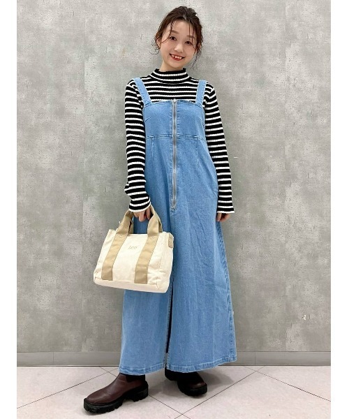 BACK NUMBER（バックナンバー）の「BACK NUMBER(バックナンバー)デニムジャンパースカート（サロペット/オーバーオール・レディース・ダークインディゴブルー/ライトインディゴブルー・L/M）」の15枚目の写真