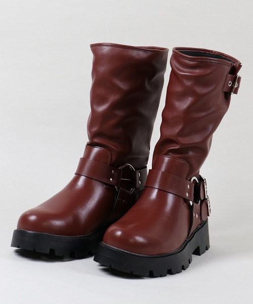 【ゴールドバックル】バックル飾り、ミドルブーツ（22-38） 楽天市場】ブーツ ショート レディースレースアップ ベルト 厚底