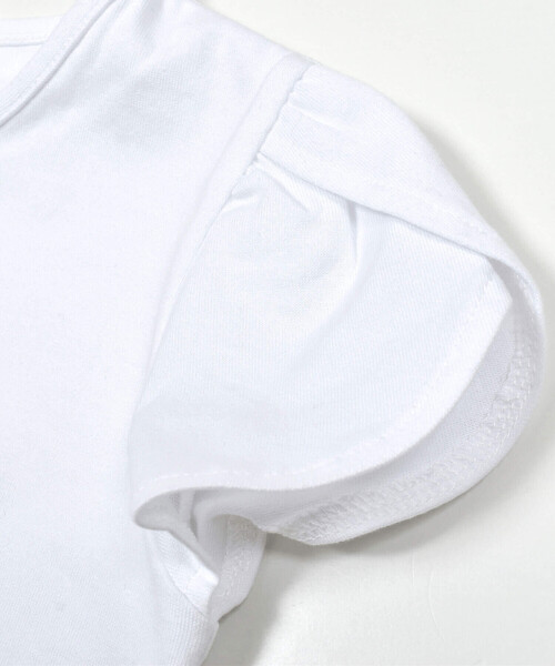 BeBe(ベベ)の「グリッターロゴリボン天竺Tシャツ(90~150cm)(Tシャツ/カットソー・キッズ・ホワイト/ネイビー・130cm/140cm/120cm/150cm/110cm/100cm/90cm)」の12枚目の写真