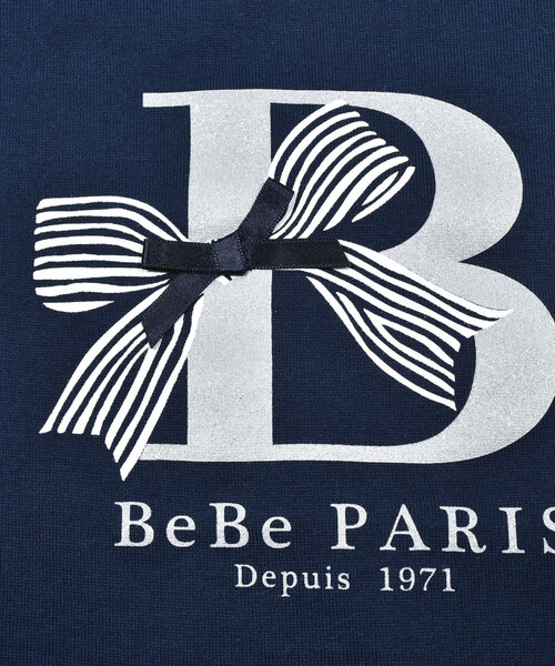 BeBe(ベベ)の「グリッターロゴリボン天竺Tシャツ(90~150cm)(Tシャツ/カットソー・キッズ・ホワイト/ネイビー・130cm/140cm/120cm/150cm/110cm/100cm/90cm)」の17枚目の写真