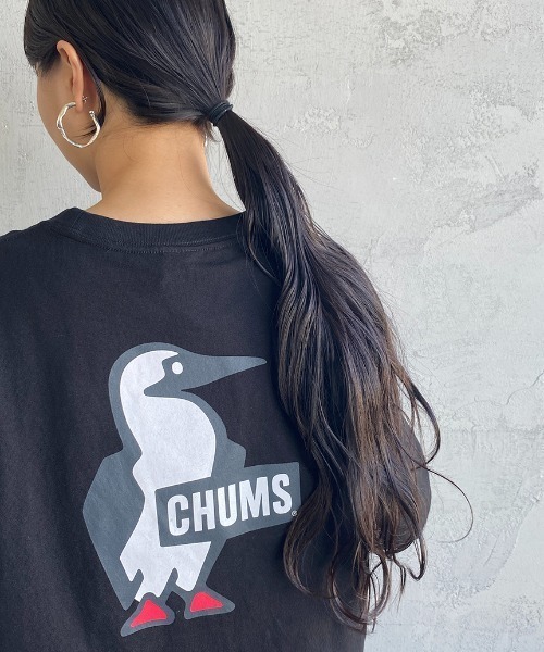 CHUMS（チャムス）の「[CHUMS/チャムス] BOOBY バックプリント ショートスリーブTシャツ（Tシャツ/カットソー・レディース・ブラック/グレイッシュベージュ/ブルーグリーン/ホワイト×ネイビー/ネイビー/ホワイト・M/L/XL/XXL）」の4枚目の写真