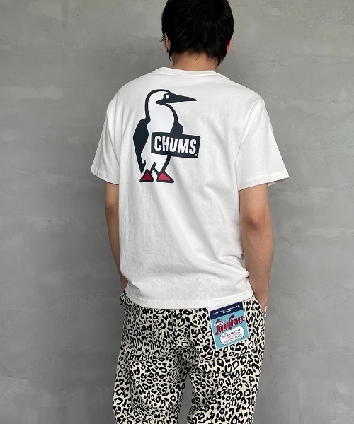 CHUMS（チャムス）の「[CHUMS/チャムス] BOOBY バックプリント ショートスリーブTシャツ（Tシャツ/カットソー・レディース・ブラック/グレイッシュベージュ/ブルーグリーン/ホワイト×ネイビー/ネイビー/ホワイト・M/L/XL/XXL）」の9枚目の写真