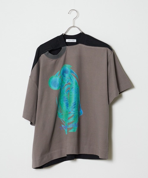 TENDER PERSON(テンダーパーソン)の「TENDER PERSON/テンダーパーソン CUTTING TEE Tシャツ(Tシャツ/カットソー・メンズ・レッド/ブラック・3/4)」の2枚目の写真