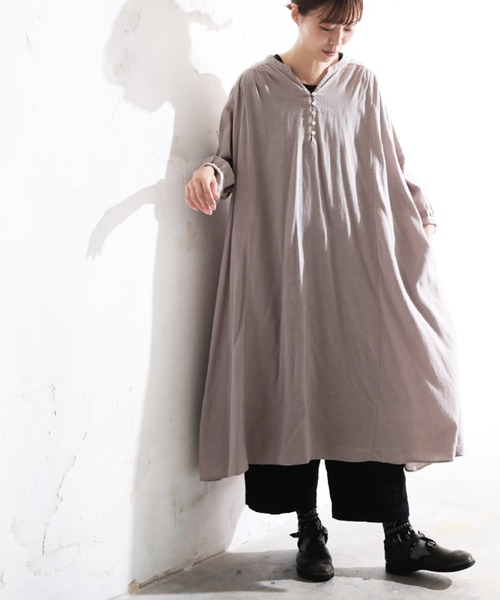 soulberry(ソウルベリー)の「ギャザーなワンピース veck(ワンピース・レディース・グレー系・L/M/4L/3L/LL)」の15枚目の写真