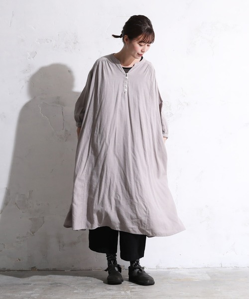 soulberry(ソウルベリー)の「ギャザーなワンピース veck(ワンピース・レディース・グレー系・L/M/4L/3L/LL)」の5枚目の写真