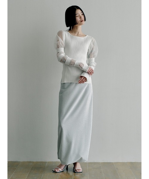 SORIN（ソリン　）の「Sheer & Rib Mix Top（ニット/セーター・レディース・ホワイト/ブラック/オリーブ・38）」の14枚目の写真