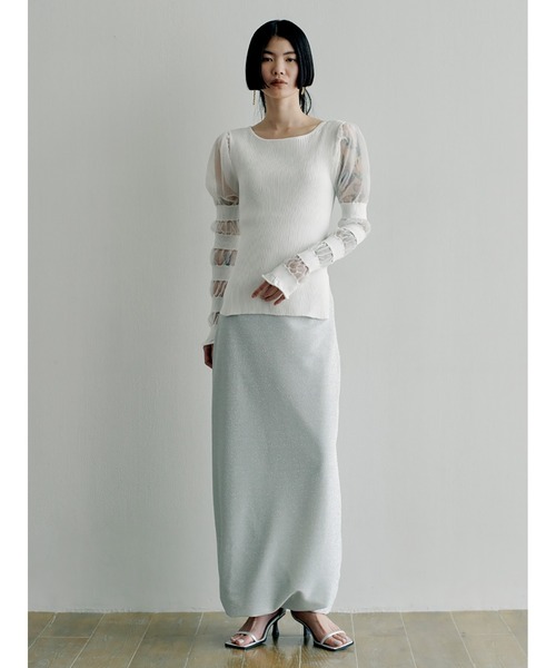 SORIN（ソリン　）の「Sheer & Rib Mix Top（ニット/セーター・レディース・ホワイト/ブラック/オリーブ・38）」の15枚目の写真