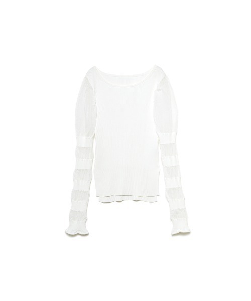 SORIN（ソリン　）の「Sheer & Rib Mix Top（ニット/セーター・レディース・ホワイト/ブラック/オリーブ・38）」の5枚目の写真