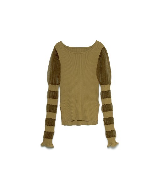 SORIN（ソリン　）の「Sheer & Rib Mix Top（ニット/セーター・レディース・ホワイト/ブラック/オリーブ・38）」の6枚目の写真