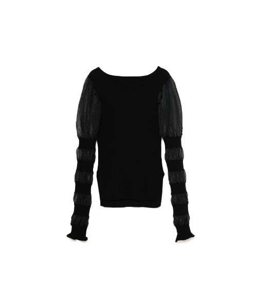 SORIN（ソリン　）の「Sheer & Rib Mix Top（ニット/セーター・レディース・ホワイト/ブラック/オリーブ・38）」の7枚目の写真