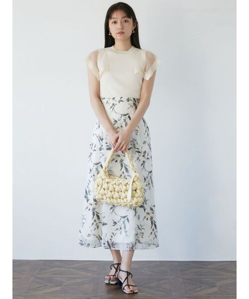 LAGUNAMOON（ラグナムーン）の「ボタニカルペイントナロースカート（スカート・レディース・ライトブルー/アイボリー・SMALL/MEDIUM）」の14枚目の写真