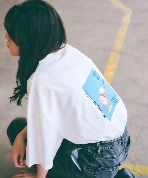 GLOBAL WORK（グローバルワーク）の「アカヌケグラフィックT半袖/AND YUA ANY/106440（Tシャツ/カットソー・キッズ・ピンク/キナリ/ホワイト系5/ブルー/イエロー/ホワイト系6/ホワイト系1/ホワイト系7/ブラック/グリーン・150cm/170cm/160cm）」の3枚目の写真