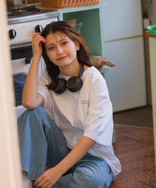 GLOBAL WORK（グローバルワーク）の「アカヌケグラフィックT半袖/AND YUA ANY/106440（Tシャツ/カットソー・キッズ・ピンク/キナリ/ホワイト系5/ブルー/イエロー/ホワイト系6/ホワイト系1/ホワイト系7/ブラック/グリーン・150cm/170cm/160cm）」の14枚目の写真