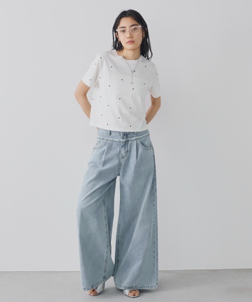 Aunt Marie's(アントマリーズ)の「ハート刺繍コンパクトミニTシャツ(Tシャツ/カットソー・レディース・グレー/ブラック/ホワイト・FREE)」の16枚目の写真