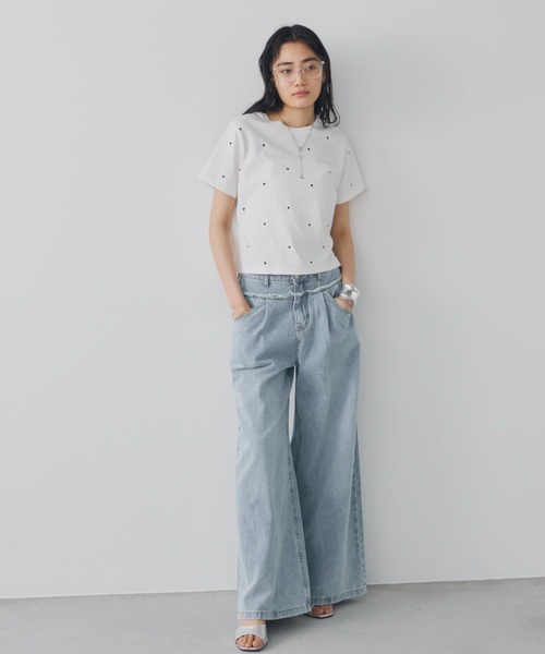 Aunt Marie's(アントマリーズ)の「ハート刺繍コンパクトミニTシャツ(Tシャツ/カットソー・レディース・グレー/ブラック/ホワイト・FREE)」の17枚目の写真