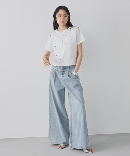 Aunt Marie's(アントマリーズ)の「ハート刺繍コンパクトミニTシャツ(Tシャツ/カットソー・レディース・グレー/ブラック/ホワイト・FREE)」の18枚目の写真