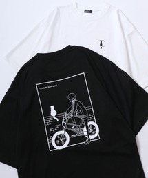 Cool Touch Ponte Fabric The TASOGARE GIRL Back Print T-Shirt/ポンチ ガールプリント 半袖 Tシャツ バックプリント ワンポイント刺繍
