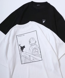 Cool Touch Ponte Fabric The TASOGARE GIRL Back Print T-Shirt/ポンチ ガールプリント 半袖 Tシャツ バックプリント ワンポイント刺繍