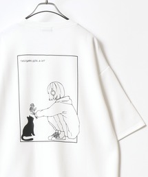 Cool Touch Ponte Fabric The TASOGARE GIRL Back Print T-Shirt/ポンチ ガールプリント 半袖 Tシャツ バックプリント ワンポイント刺繍
