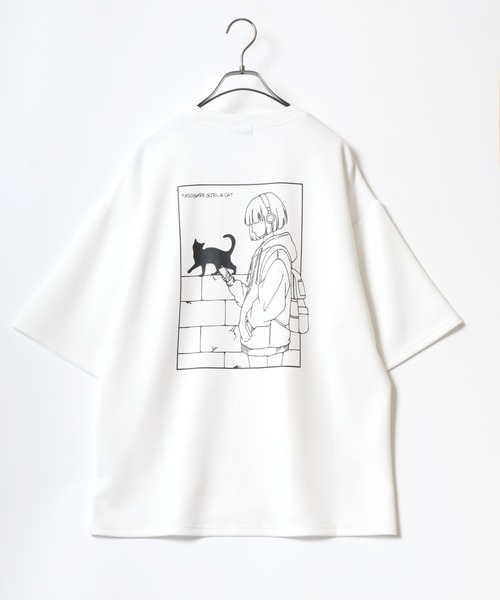 ANPAS（アンパス）の「Cool Touch Ponte Fabric The TASOGARE GIRL Back Print T-Shirt/ポンチ ガールプリント 半袖 Tシャツ バックプリント ワンポイント刺繍（Tシャツ/カットソー・メンズ・ホワイト系その他/ホワイト系その他3/ブラック系その他2/ブラック系その他/ホワイト系その他2/ブラック系その他3/ブラック系その他5/ブラック系その他4/ホワイト系その他5/ホワイト系その他4・M/L）」の19枚目の写真