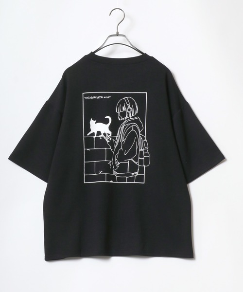 ANPAS（アンパス）の「Cool Touch Ponte Fabric The TASOGARE GIRL Back Print T-Shirt/ポンチ ガールプリント 半袖 Tシャツ バックプリント ワンポイント刺繍（Tシャツ/カットソー・メンズ・ホワイト系その他/ホワイト系その他3/ブラック系その他2/ブラック系その他/ホワイト系その他2/ブラック系その他3/ブラック系その他5/ブラック系その他4/ホワイト系その他5/ホワイト系その他4・M/L）」の21枚目の写真