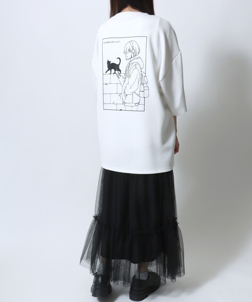 Pop Color Gear Back Print Tee ポップ配色ギアバックプリント半袖Tシャツ セール】Cool Touch Ponte Fabric The TASOGARE GIRL Back Print