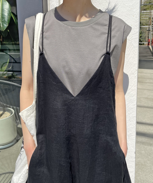 Spick & Span（スピックアンドスパン）の「≪追加≫ファインコットンジャージーノースリーブプルオーバー（Tシャツ/カットソー・レディース・グレー/ホワイト/ライトグレー/ベージュ・FREE）」の3枚目の写真