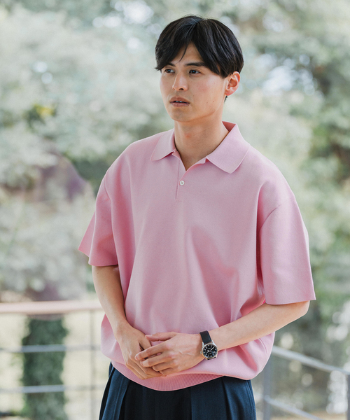 EDIFICE（エディフィス）の「16ゲージ  コンフィ ニットポロシャツ（ポロシャツ・メンズ・ピンク/チャコールグレー/グレー系その他/ブラック・LARGE/MEDIUM）」の13枚目の写真