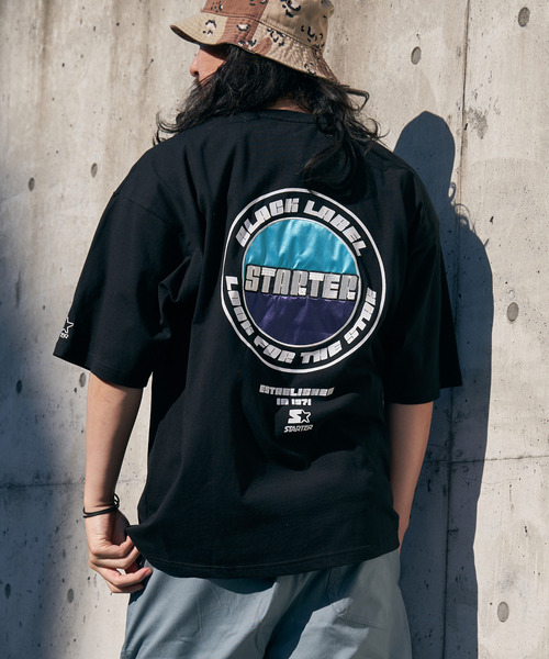 STARTER BLACK LABEL(スターターブラックレーベル)の「STARTER BLACK LABEL スターターブラックレーベル バックワッペンロゴTシャツ(Tシャツ/カットソー・メンズ・ホワイト/ブラック/オフホワイト/ダークグリーン・M/L/LL)」の3枚目の写真