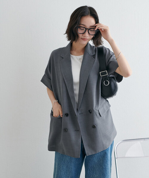 DISCOAT（ディスコート）の「【新色追加／さらっとした着心地】テックリネン半袖シャツジャケット《WEB限定》（シャツ/ブラウス・レディース・ライトグレー/チャコールグレー/グレー/ベージュ/ブラウン/モカ・FREE）」の9枚目の写真