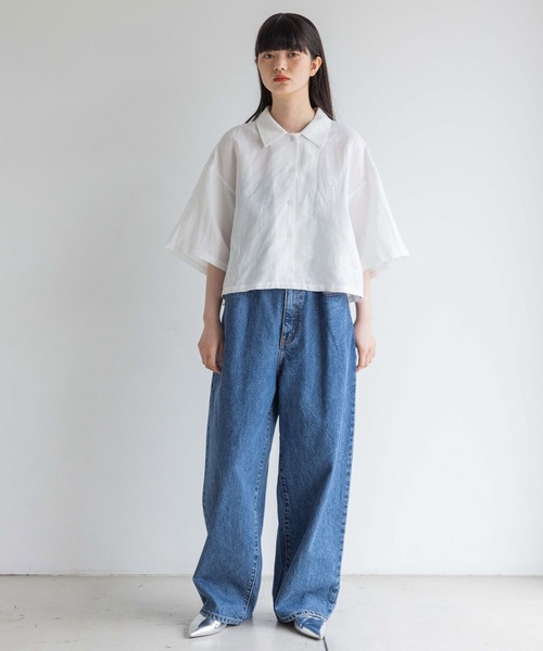 yuw(ユウ)の「シシュウシャツ/SS 113128(シャツ/ブラウス・レディース・ホワイト/ブラック・FREE)」の10枚目の写真
