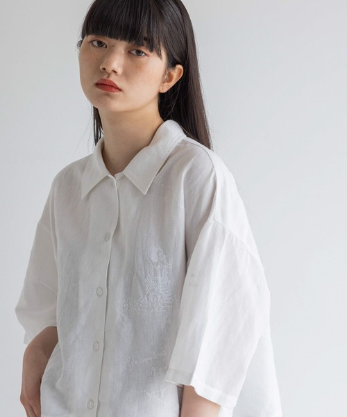yuw(ユウ)の「シシュウシャツ/SS 113128(シャツ/ブラウス・レディース・ホワイト/ブラック・FREE)」の15枚目の写真