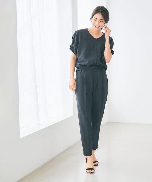 CROSS FUNCTION（クロスファンクション）の「《洗える・シワになりにくい・UVカット・接触冷感》サマナチュラ袖ボリュームタックブラウス【CF/クロスファンクション】セットアップ可能（シャツ/ブラウス・レディース・モカ/ネイビー/ピンク/ライトベージュ/ライトブルー/チャコールグレー・S/M/L/LL）」の18枚目の写真