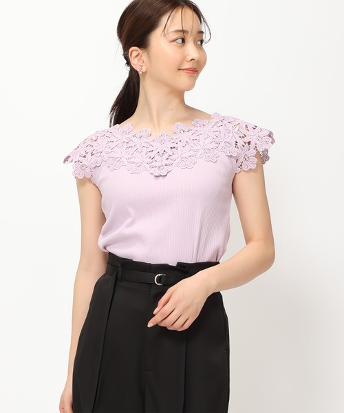 【セール】■2024春夏新作■ショルダーレースリブカット/MM428201（Tシャツ/カットソー）｜MISCH MASCH（ミッシュマッシュ） 5,082円