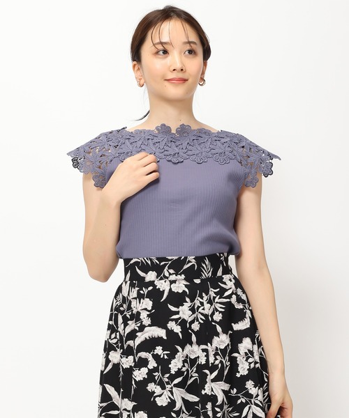 MISCH MASCH(ミッシュマッシュ)の「■2024春夏新作■ショルダーレースリブカット/MM428201(Tシャツ/カットソー・レディース・ピンク/ブルー/ホワイト/ブラック・フリ-)」の13枚目の写真